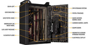 Stars & Stripes 49 SAFE| 100 MINUTE FIRE RATING AT 1680 DEGREES| 60"HX43"WX25"D | - MWGUNSAFES